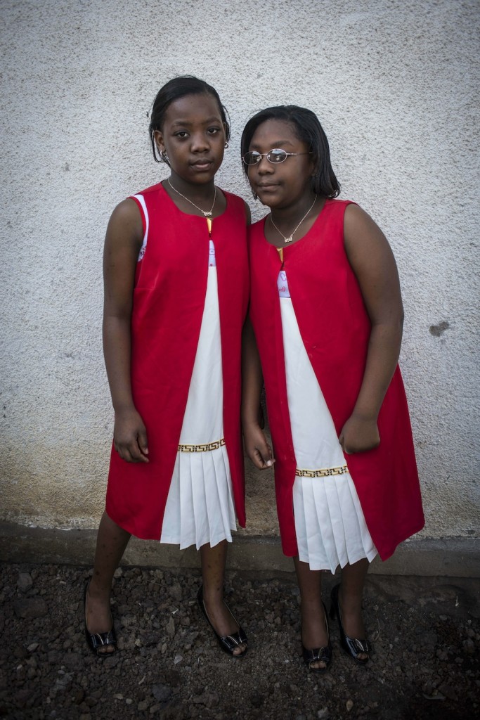 Twins Grace and Joyce, 10, celebrate their birthday.