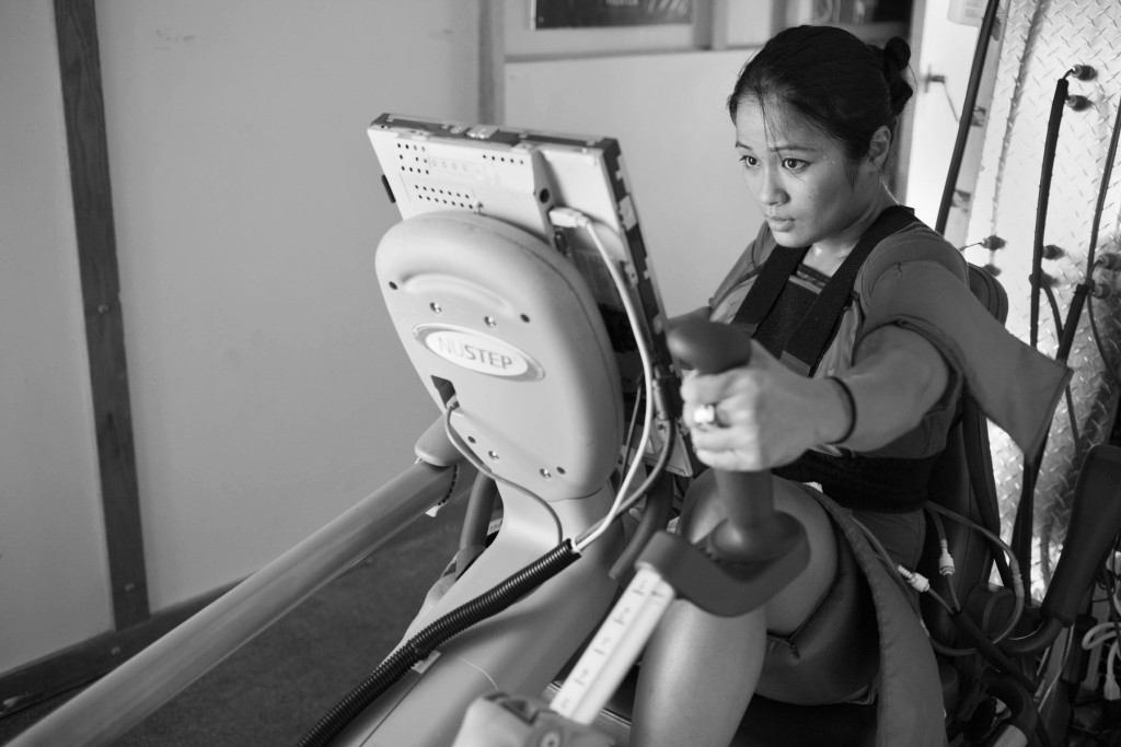 While in the San Jose area, Casey made a special appointment at an empty military base to train on the NuStep machine, which provides an advanced total body workout. She is always searching for new ways to have the most efficient workout possible.